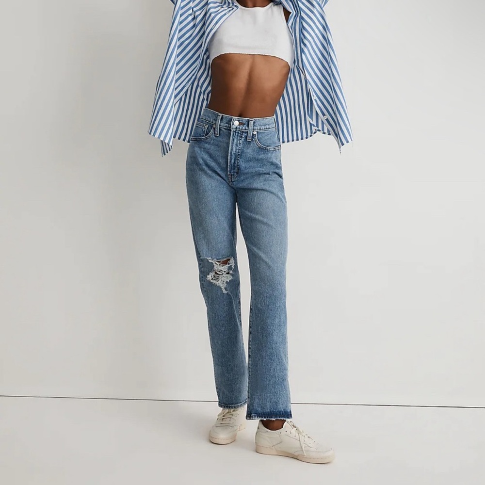 The Perfect Vintage Straight Jeans in Kingsbury wash!